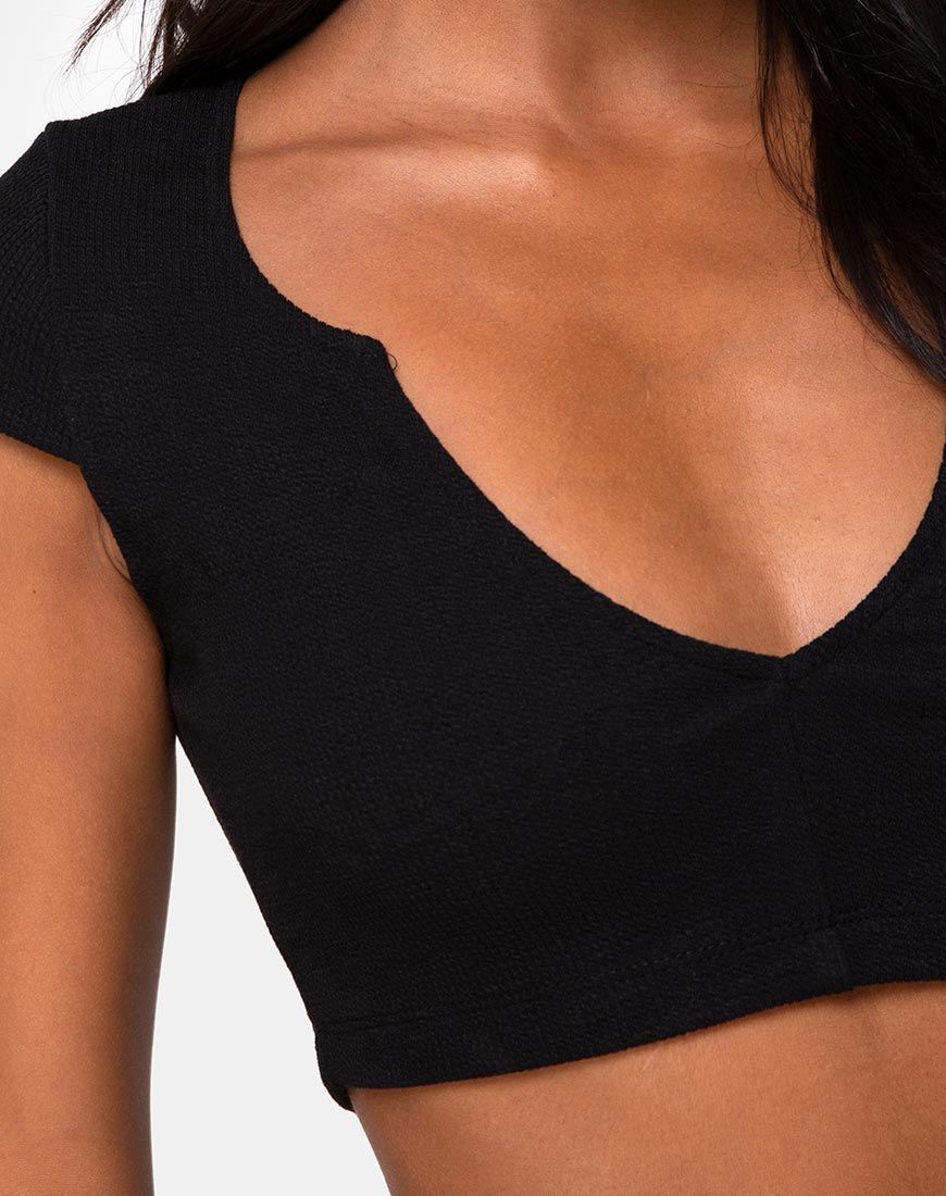 Black Bandeau Crop Top  Black – motelrocks-com-us