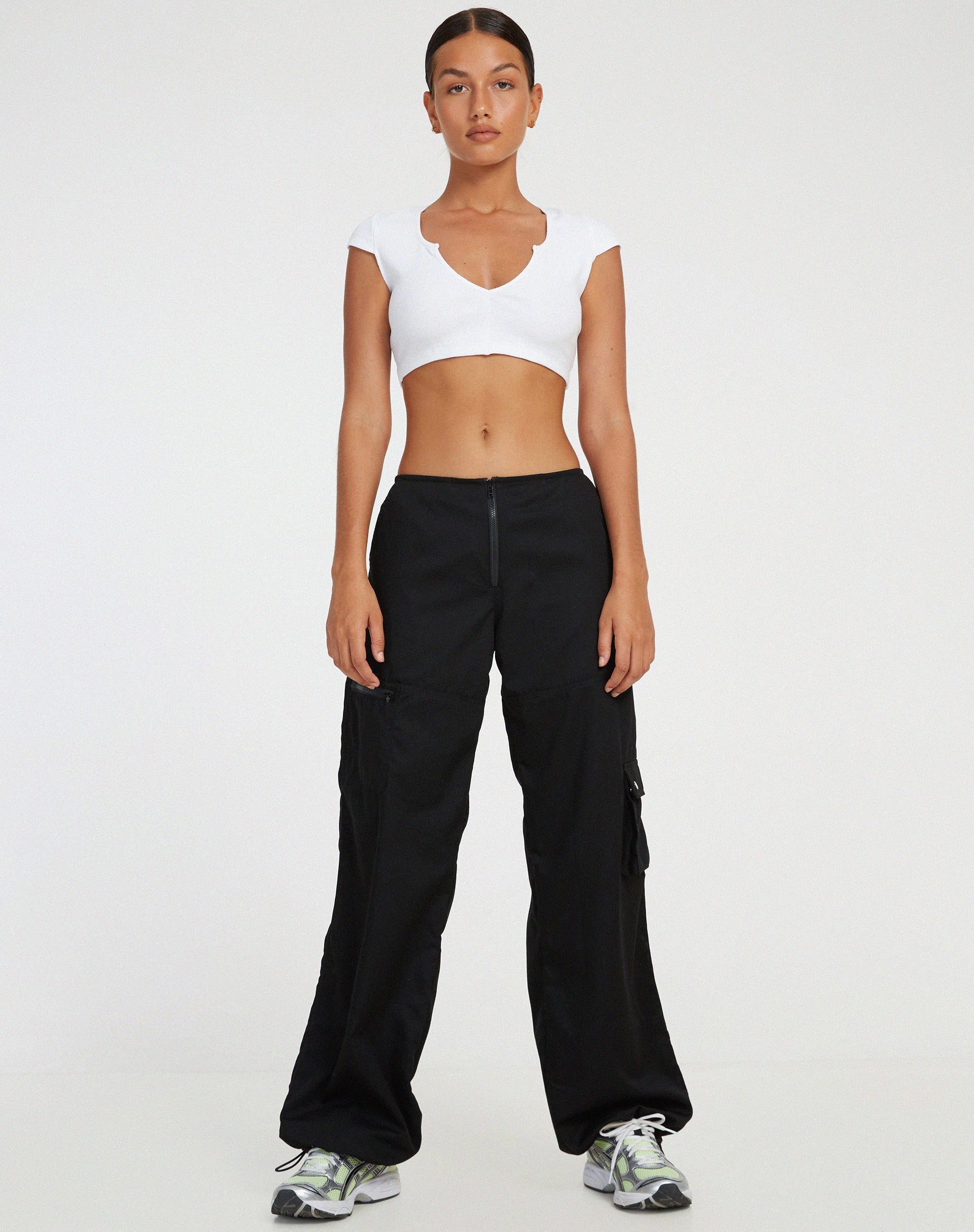 Short Sleeve Rib White Crop Top | Guanna – motelrocks-com-us