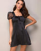 Image of Guenelle Dress in Satin Black