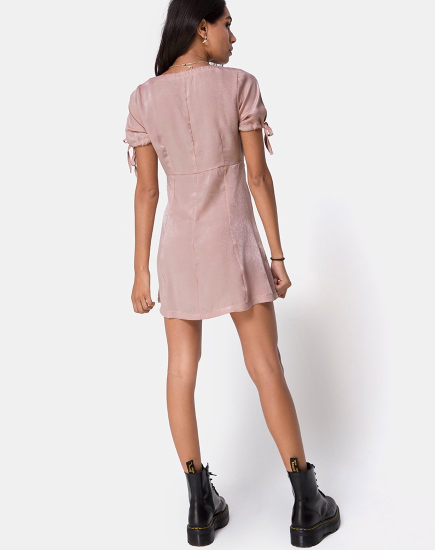 Image of Guenette Dress in Satin Dusty Rose