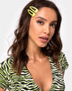 Image of Neon Hair Clip Set in Yellow