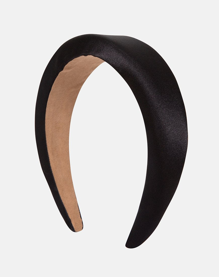 Image of Padded Headband in Satin Black