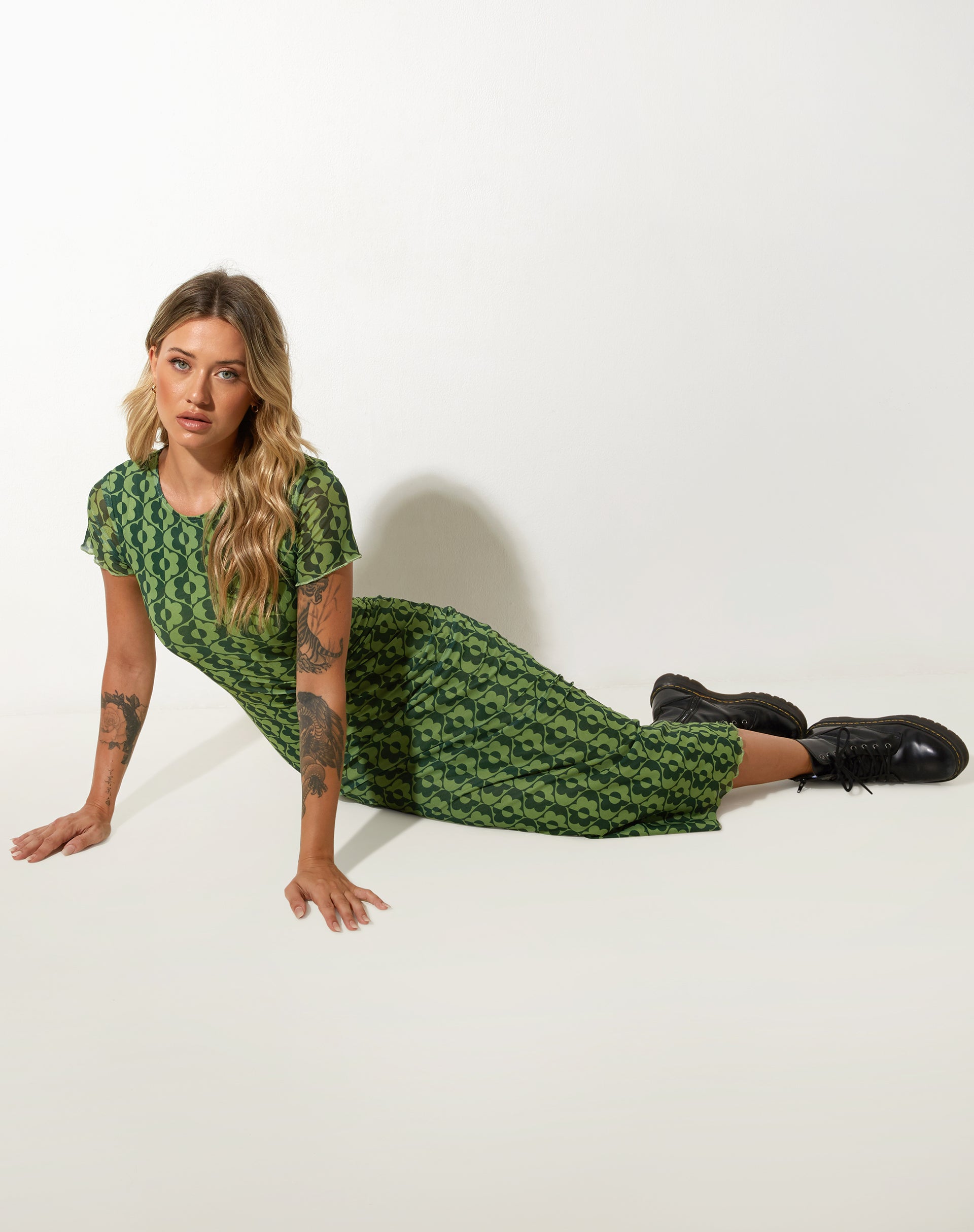 daisy green dress Darling Daisy Floral Tiered Green Mini Dress