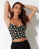 image of Harika Cropped Top in Grunge Daisy Black