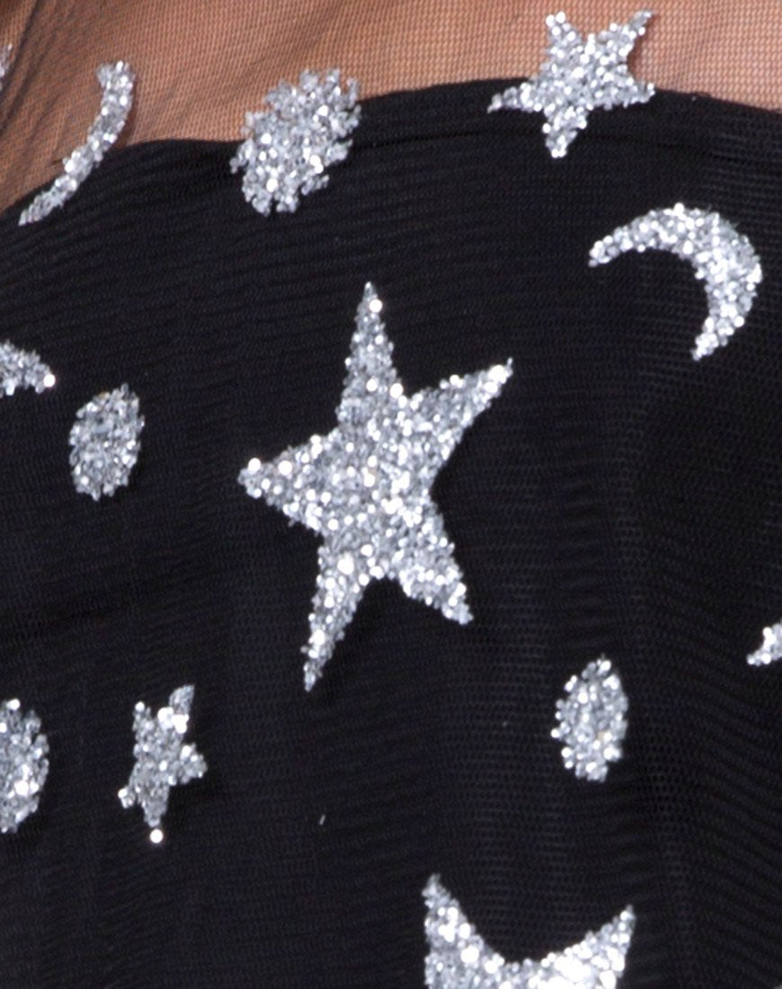 Image of Harlow Dress in Glitter Net Star Child
