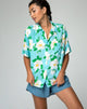 Image of Hawaiian Shirt in White Rose