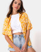 Image of Hawaiian Shirt in Sunkissed Yellow Floral