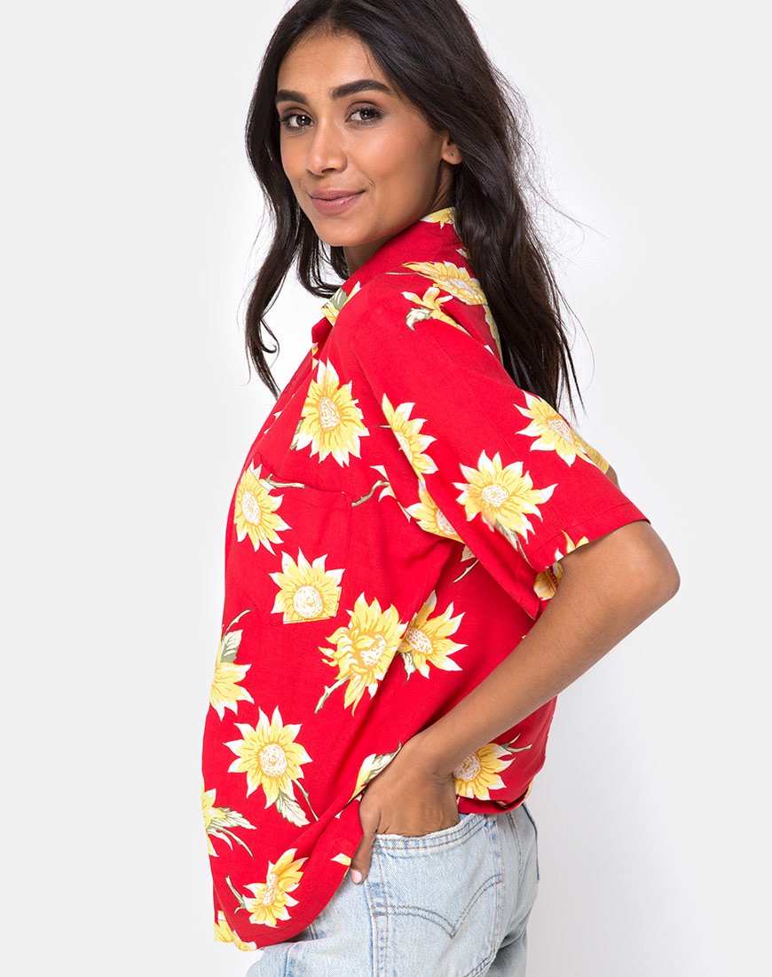 Hawaiian Shirt in White Rose – motelrocks-com-us