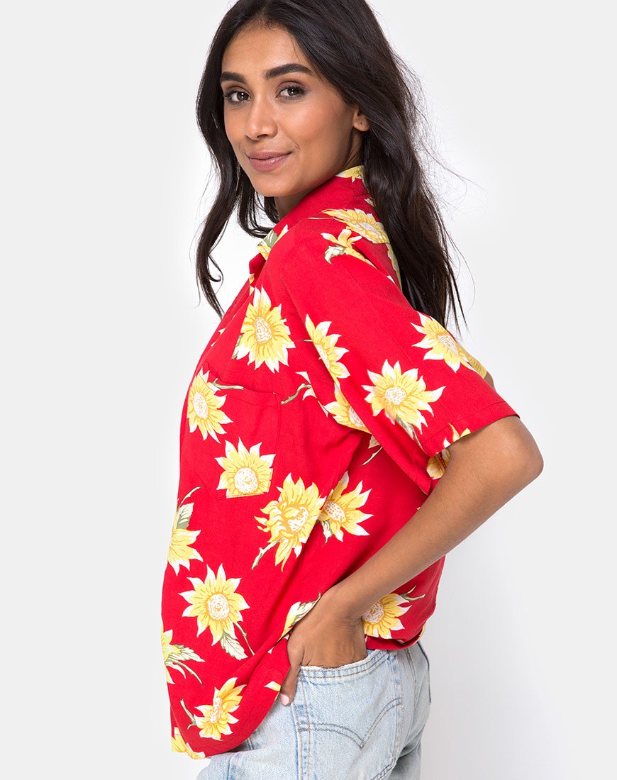 Image of Hawaiian Shirt in Sunny Days Red