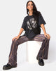 Image of Herlom Flare Trouser in Velvet Brown Snake