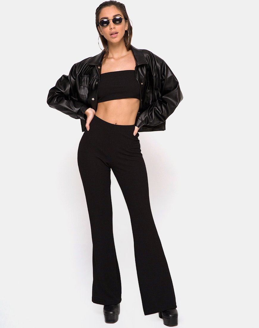 Image of Herlom Flare Trousers in Black