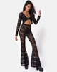 Image of Herlom Flare Trouser in Lace black