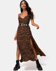 Image of Hime Maxi Dress in Animal Drip Brown