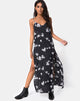 Image of Hime Maxi Dress in Mono Flower Black
