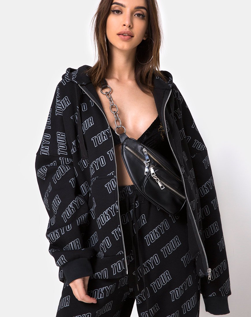 Image of Hollack Zip Hoody in Tokyo Tour Black