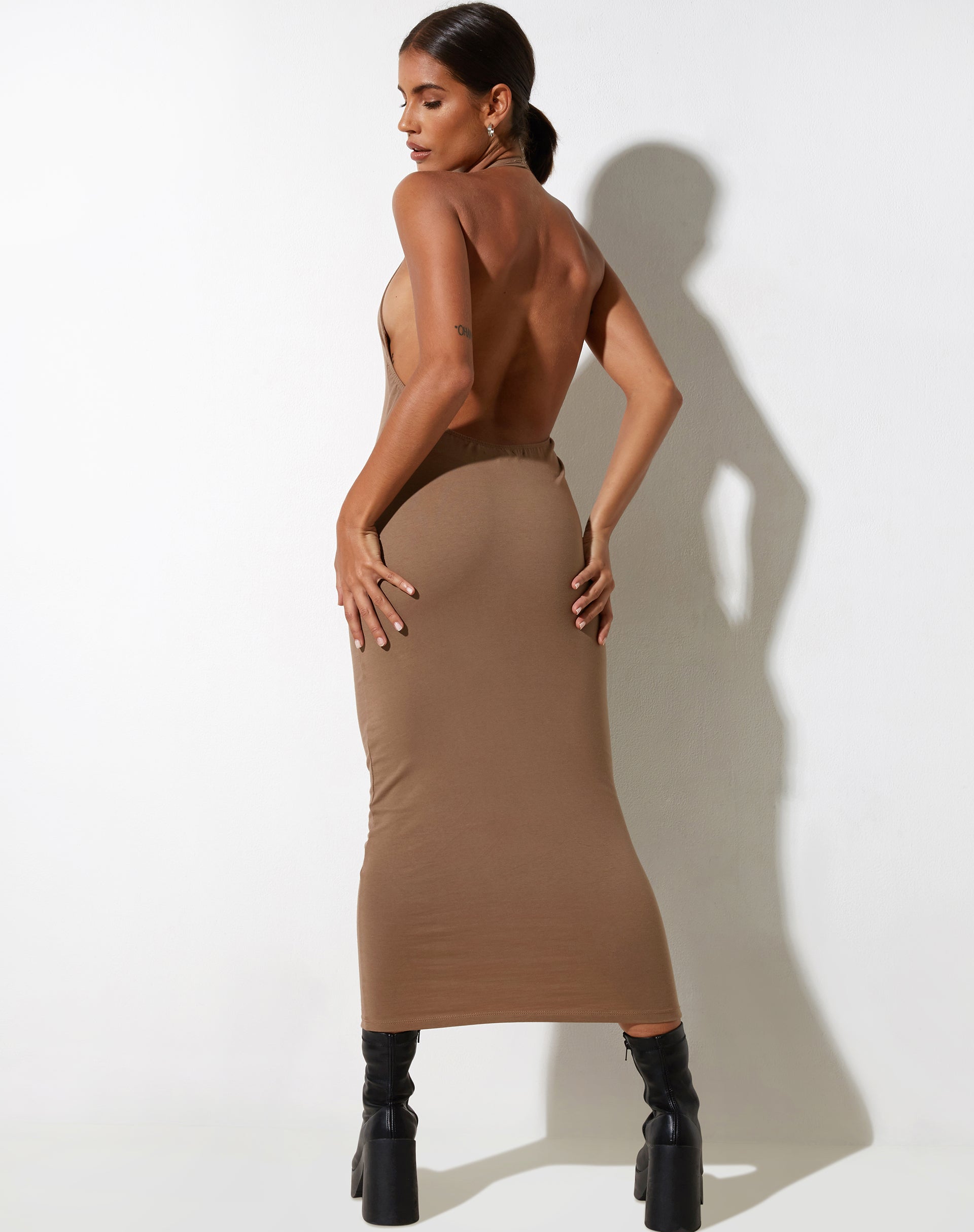 Mink Cut Out Halter Neck Midi Dress | Housna motelrocks-com-us Mink Cut Out Halter Neck Midi Dress | Housna motelrocks-com-us