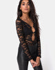 Image of Huriya Bodice in Lace Black