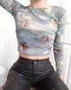 Image of Bonnie Crop Top in Angel Sky Blue Mesh