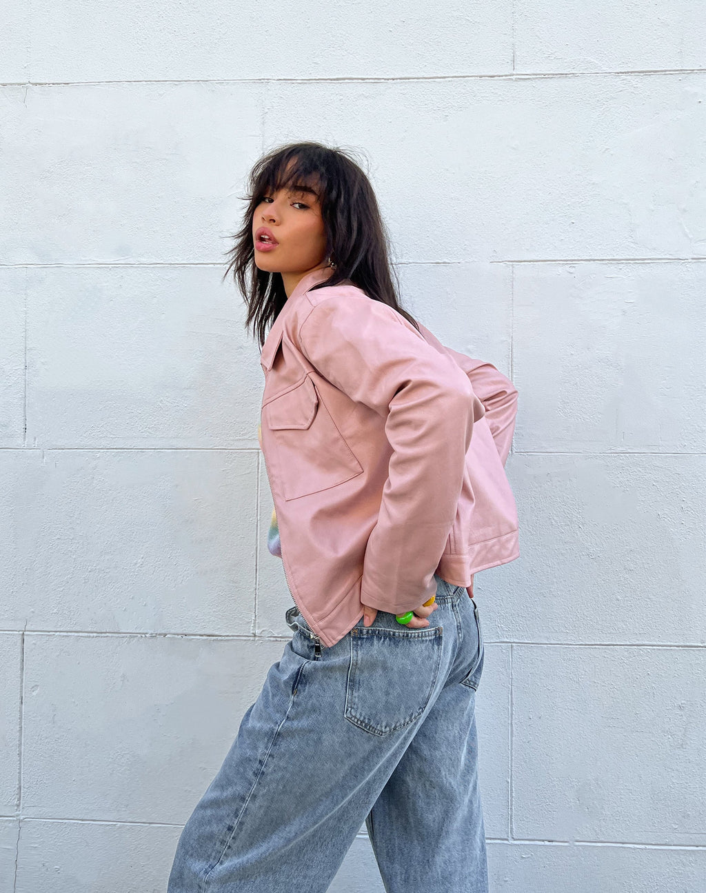 Natara Jacket in PU Soft Pink