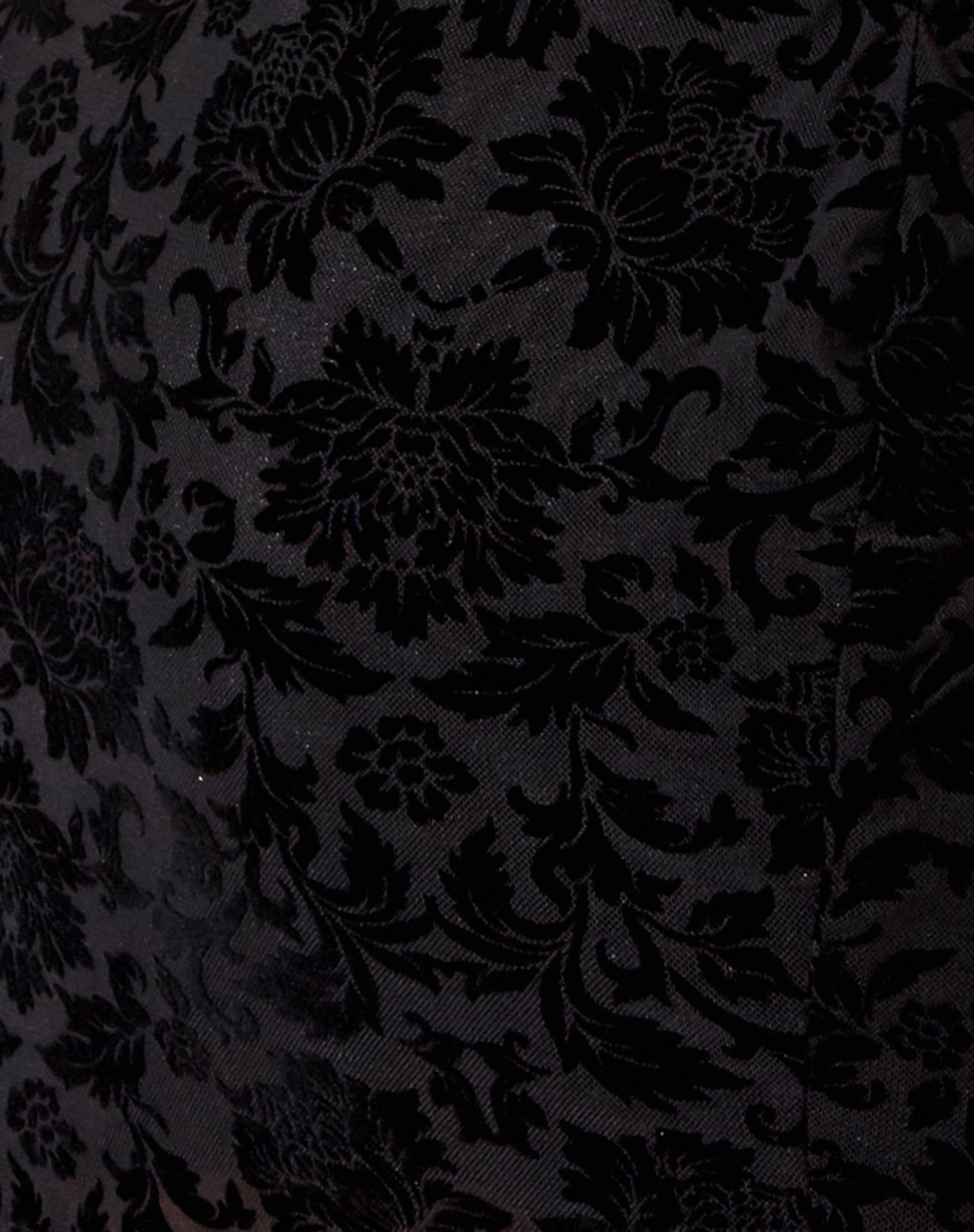 Image of Impho Mini Dress in Brocade Rose Flock Black