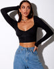 Image of Inalo Crop Top in Rib Black