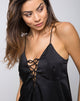 Image of Jasher Slip Dress in Satin Black