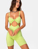 Image of Jaso Cutout Unitard in Lime