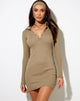 Image of Jeelo Bodycon Dress in Rib Eucalyptus