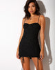 Image of Jemora Mini Dress in Black Flock Flutterby