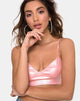 Image of Jessie Bralet in Metallic Shimmer Baby Pink