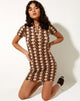 Image of Jeeves Mini Dress in Argyle Brown