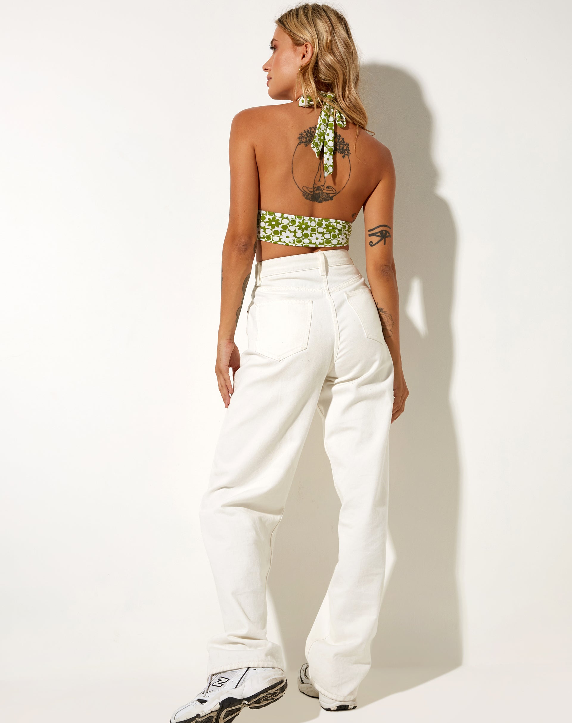Image of Jica Crop Top in Patchwork Daisy Green