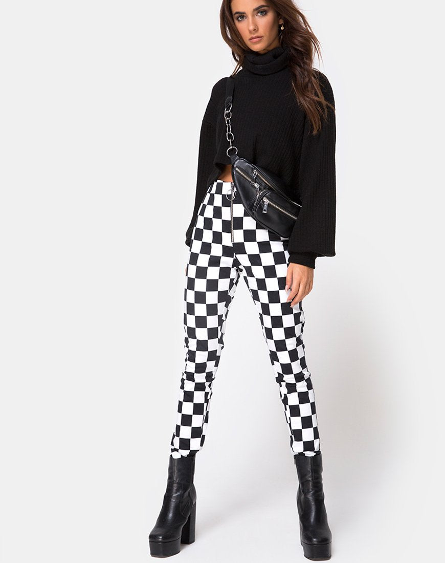 Image of Jolim Trouser in Checker Board Medium B/W