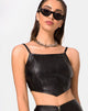 Image of Justine Top in Vegan Leather Black