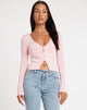 image of Kaigra Cardi in Baby Pink Silver Stud Hotfix