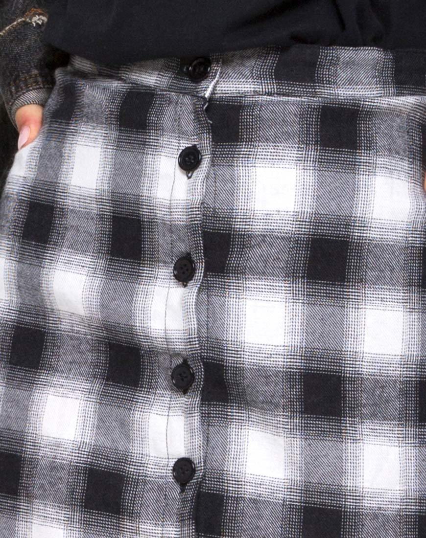 Image of Kaisa Midi Skirt in Plaid Black and White