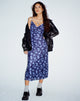 image of Kalana Printed Midi Dress in Pretty Floral Navy