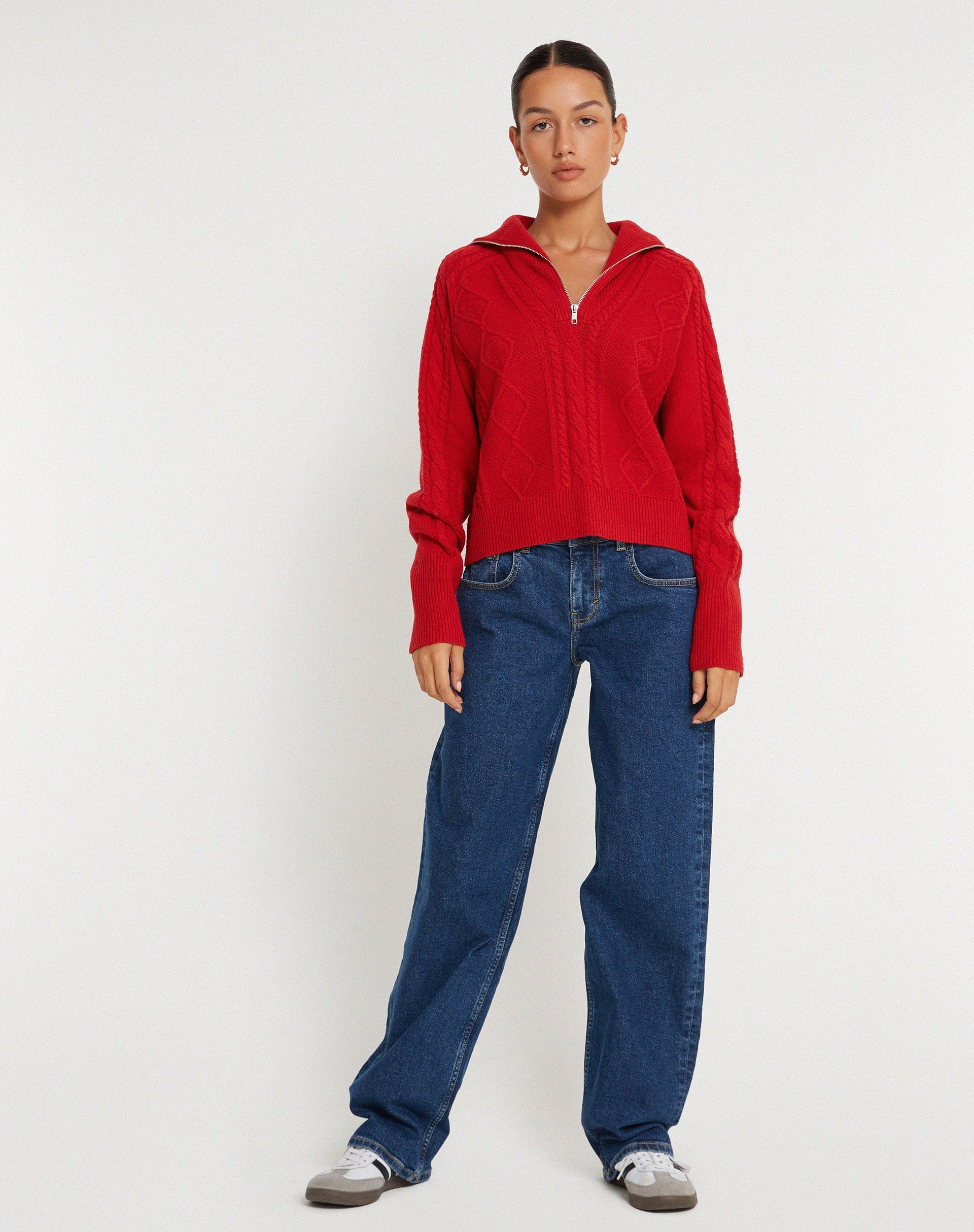image of Kamuja Knitted Jumper in Red