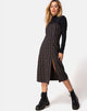 Image of Kaoya Midi Dress in Check Black and Orange