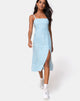 Image of Kaoya Midi Dress in Ditsy Rose Blue