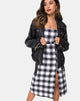 Image of Kaoya Dress in Plaid Black White