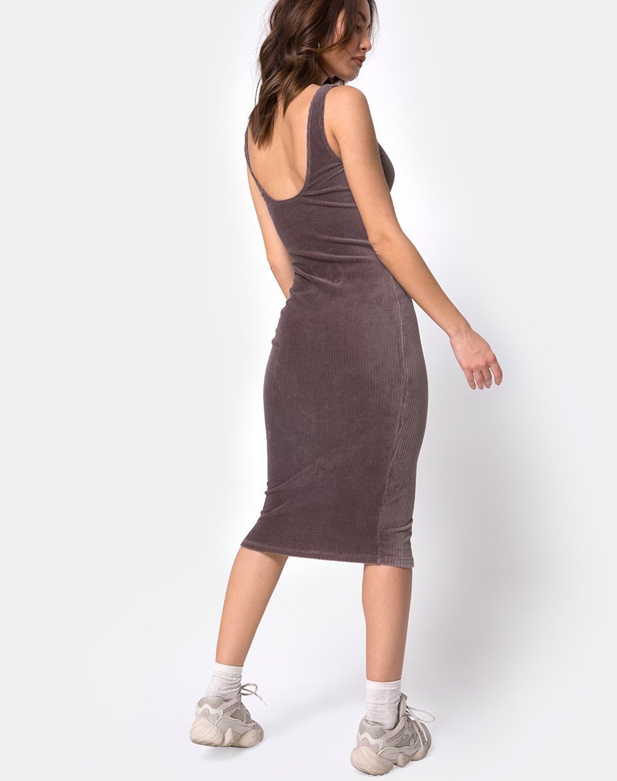 Ribbed Brown Bodycon Midi Dress | Kardie motelrocks-com-us Ribbed Brown Bodycon Midi Dress | Kardie motelrocks-com-us
