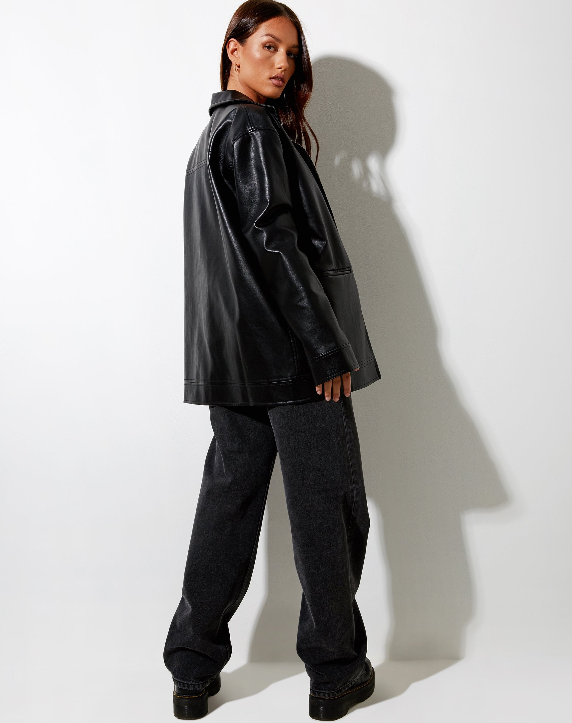 Image of Katana Jacket in Pu Black