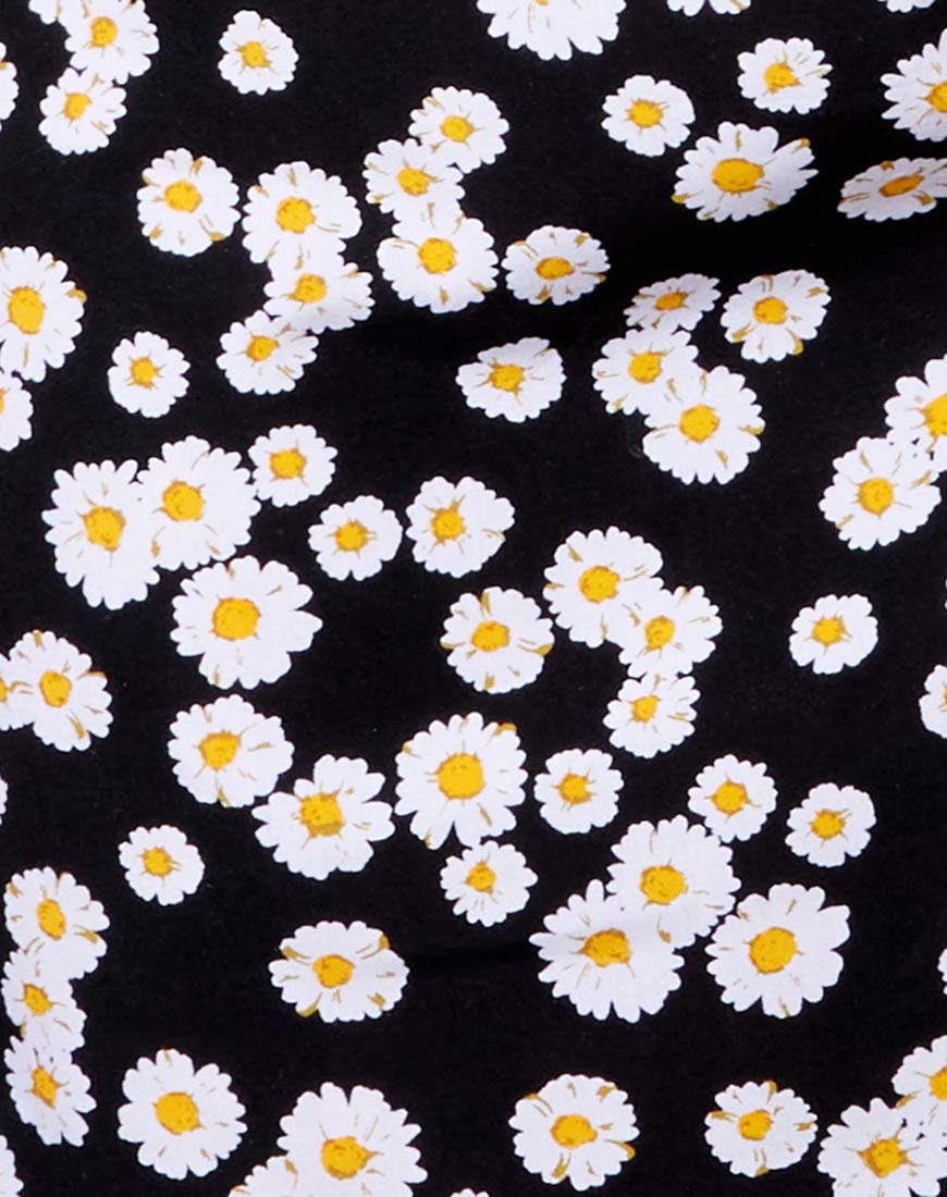 Strappy Black and White Daisy Print Slip Dress | Katya  motelrocks-com-us