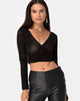 Image of Kayak Wrap Top in Croc Flock Black