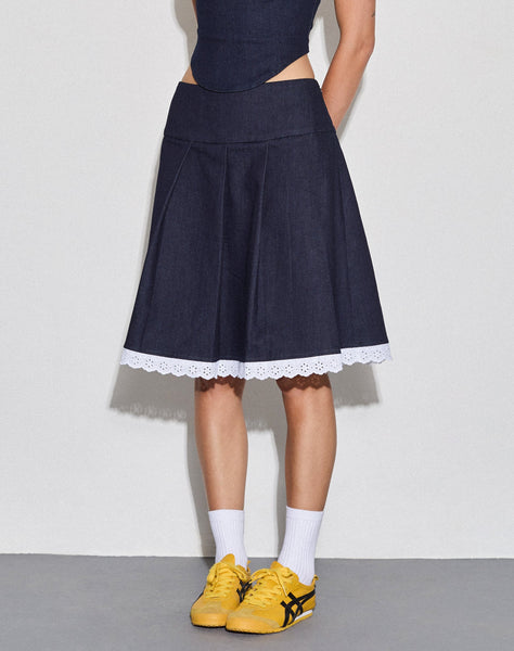 値下げ 【TOUJOURS 】 INDIGO CHAMBRAY TIERED SKIRT | www.pro13.pnp