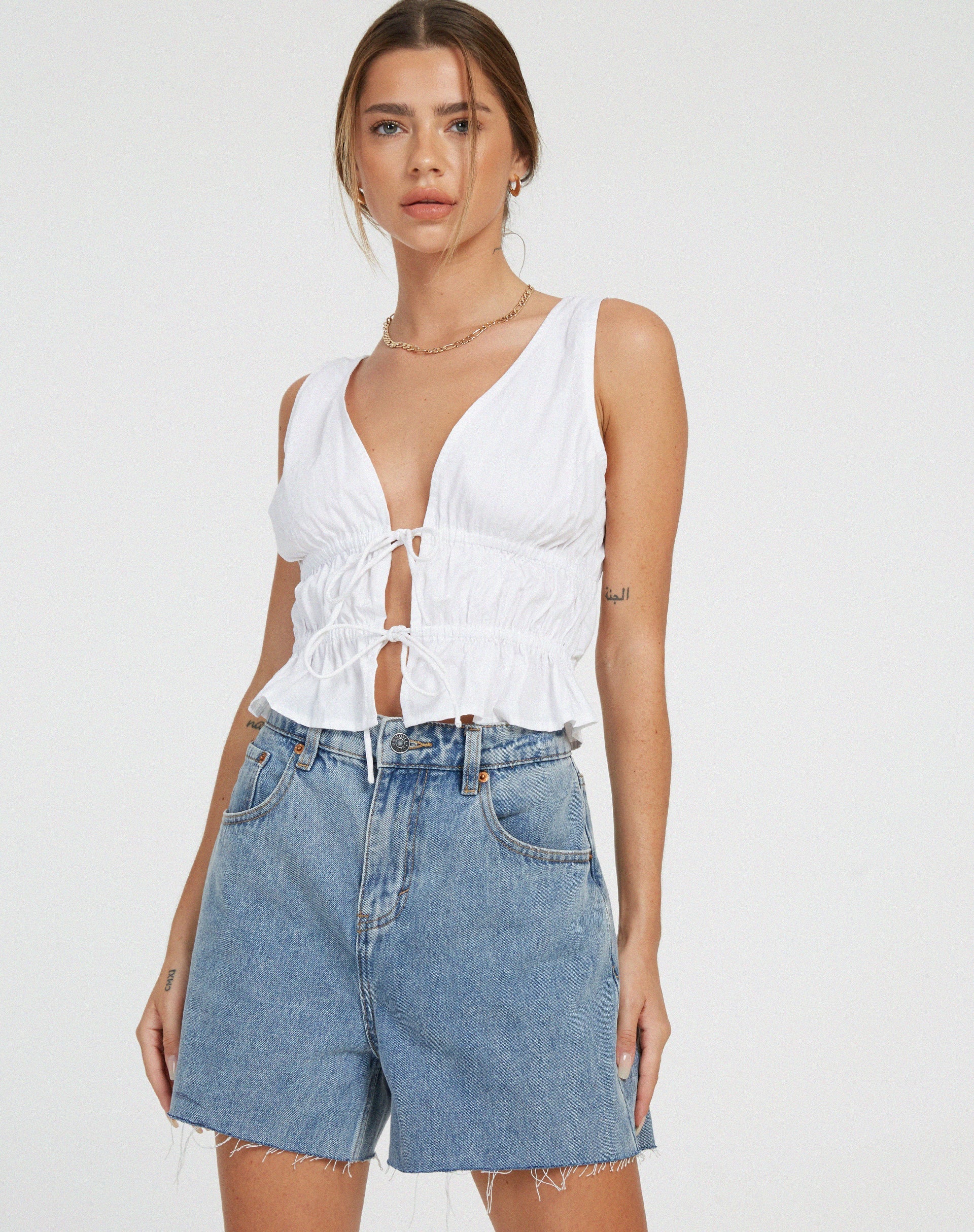 image of Kayson Crop Top in White