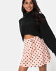 Image of Khabel A-Line Skirt in New Polka Nude Black