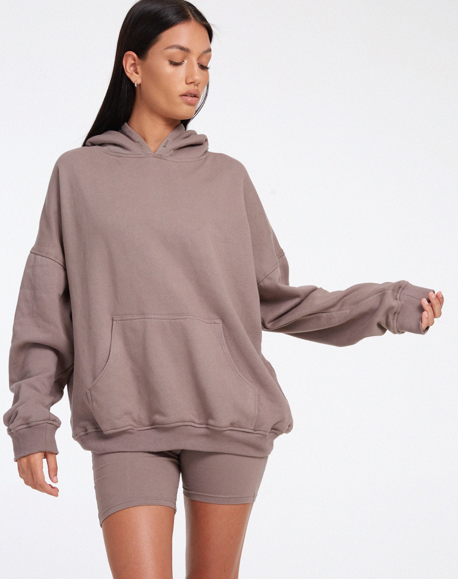 ASOS DESIGN super oversized zip up hoodie in brown
