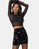 Image of Kimmy Mini Skirt in Black Medium Astro Glitter